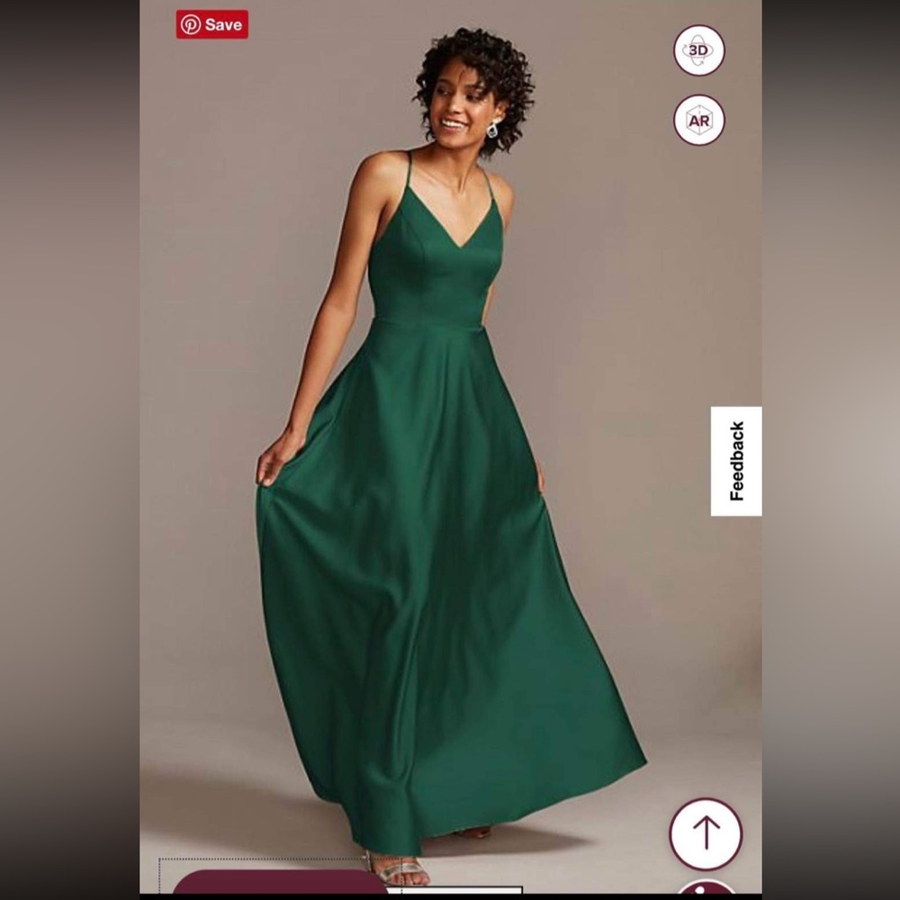 NWOT David’s Bridal Bridesmaid/Prom Juniper Green Long dress